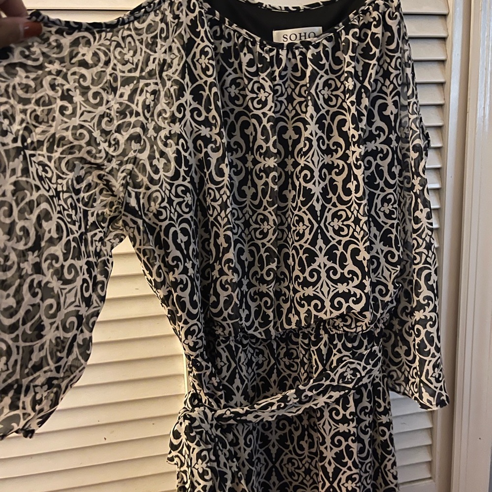 Soho Apparel Black and White Elegant Dress